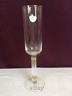NEW 1992 15 pc CHRISTIAN DIOR GAUDRON GOLD CRYSTAL WATER Wine Fluted CHAMPAGNE