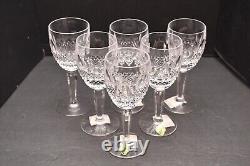 NEW 6 1/2 Waterford Crystal Colleen Tall Stem Claret Wine Glasses Goblets Stems