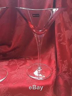 NEW FLAWLESS Stunning 2 HOYA Crystal Desire MARTINI COSMO CHAMPAGNE WINE GLASSES