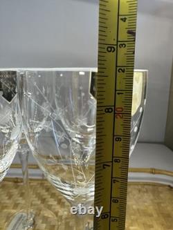 NEW Lenox Fine Crystal Bellina Wine Glasses Etched Floral Sprigs 8oz 8 5/8 Tags