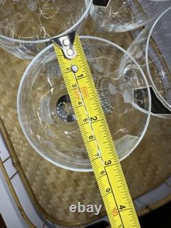 NEW Lenox Fine Crystal Bellina Wine Glasses Etched Floral Sprigs 8oz 8 5/8 Tags