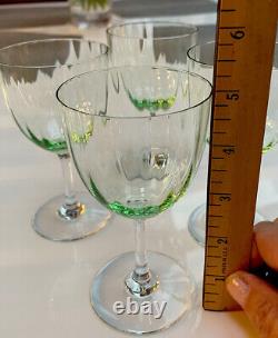 NEW OLD STOCK BACCARAT AQUARELLE GREEN WINE GLASS Set of FOUR (4) FREE SHIPPING