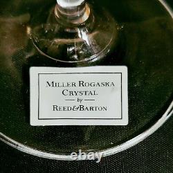 NEW ROGASKA VENETIAN AMBER WINE GLASSES, Etched Lead Crystal, 4PC