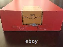 NEW Salviati Crystal Wine Glasses NIB Set of 6 Clear, Etched design