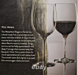 NEW Waterford Bordeaux Hand-Made Fine Crystal Wine Glasses Elegance Collection