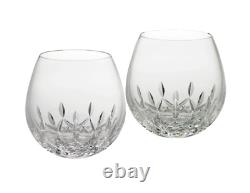 NEW Waterford Crystal (2) LISMORE ESSENCE STEMLESS RED Lt Wine Glass SET 1058173