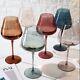 NEW West Elm (Set of 6) Colorful Stemmed Crystal Wine Glass Drink Ware Bar Cups