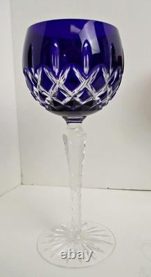 NICE Bohemian Lead Crystal Cut to Clear Set of Four Magnum Wine Goblets Glasses