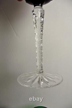 NICE Bohemian Lead Crystal Cut to Clear Set of Four Magnum Wine Goblets Glasses