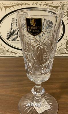 NOS 6 piece Edinburgh Crystal Marked Star of Edinburgh Wine Glasses 6 WithBox