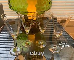 NOS 8x MIKASA SOUTH HAMPTON GOLD 4 Wine Glasses + 4 Water Goblets