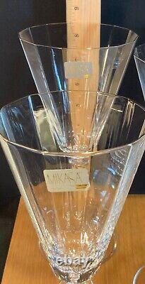 NOS 8x MIKASA SOUTH HAMPTON GOLD 4 Wine Glasses + 4 Water Goblets