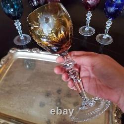 Nachtmann Bleikristall Color CRYSTAL CUT CLEAR BOHEMIAN DECANTER WINE GLASSES DR