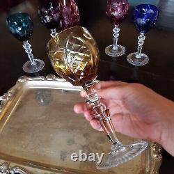 Nachtmann Bleikristall Color CRYSTAL CUT CLEAR BOHEMIAN DECANTER WINE GLASSES DR