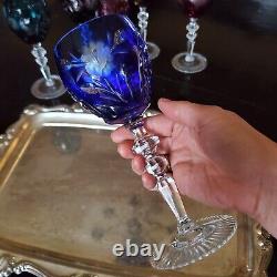 Nachtmann Bleikristall Color CRYSTAL CUT CLEAR BOHEMIAN DECANTER WINE GLASSES DR