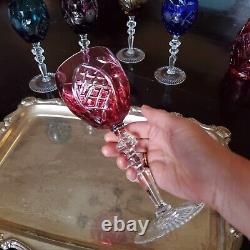 Nachtmann Bleikristall Color CRYSTAL CUT CLEAR BOHEMIAN DECANTER WINE GLASSES DR