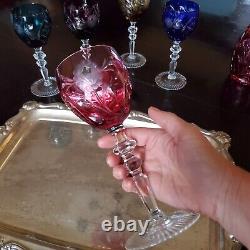 Nachtmann Bleikristall Color CRYSTAL CUT CLEAR BOHEMIAN DECANTER WINE GLASSES DR