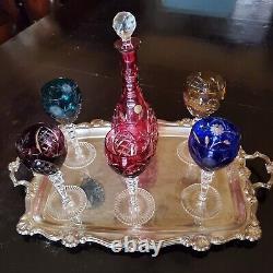 Nachtmann Bleikristall Color CRYSTAL CUT CLEAR BOHEMIAN DECANTER WINE GLASSES DR