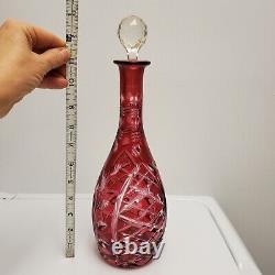 Nachtmann Bleikristall Color CRYSTAL CUT CLEAR BOHEMIAN DECANTER WINE GLASSES DR