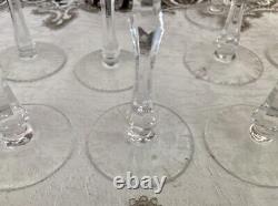 Nachtmann Bohemian Crystal Cut To Clear Decanter & 11 (5-1/8) Wine Goblets