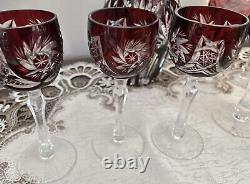 Nachtmann Bohemian Crystal Cut To Clear Decanter & 11 (5-1/8) Wine Goblets