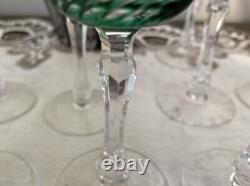 Nachtmann Bohemian Crystal Cut To Clear Decanter & 11 (5-1/8) Wine Goblets