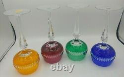 Nachtmann Czech Bohemian Crystal Wine Hock Goblets 8 Colors Cut To Clear 4