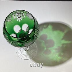 Nachtmann Traube 8.25 Emerald Green Tall Hock Wine Glass Cut To Clear 24% Lead