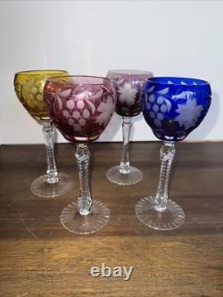 Nachtmann Traube Cased Cut to Clear Crystal wine glasses-8 1/4- Set Of 4. Nice