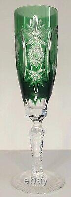 Nachtmann Traube Champagne Flute Emerald Green Cut to Clear Crystal Wine