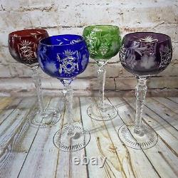 Nachtmann Traube Crystal Cut To Clear Hock Wine Glasses Goblets Set of 4 EUC
