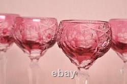 Nachtmann Traube Crystal Wine Glasses Cut to Clear German Vintage Glass Set of 5