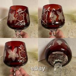 Nachtmann Traube Crystal Wine Goblets Set 4 Colorful Bohemian