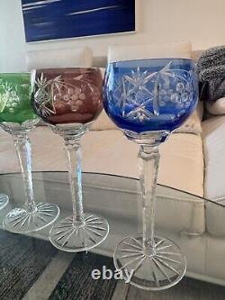 Nachtmann Traube Cut Crystal Wine Glass Set of Five (5) 8 Tall VGUC