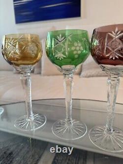 Nachtmann Traube Cut Crystal Wine Glass Set of Five (5) 8 Tall VGUC