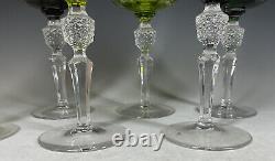 Nachtmann Traube Cut To Clear Crystal Tall Wine Glasses Rare Pattern Set Of 6