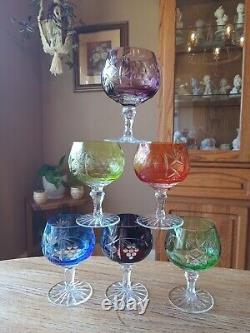 Nachtmann Traube Cut to Clear 4.5 Crystal Wine Glass Set of 6 Multicolor