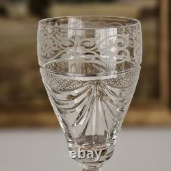 Neman Crystal White Wine Glasses Set of 6 Hand Cut 7oz Elegant Stemware