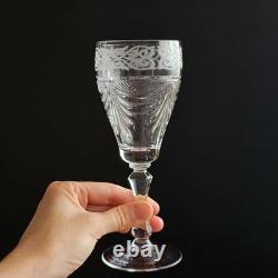 Neman Crystal White Wine Glasses Set of 6 Hand Cut 7oz Elegant Stemware