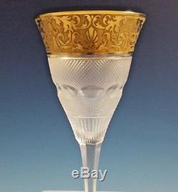 Never Used Moser Splendid Gold Crystal Glass Red Wine Goblet 7 3/4