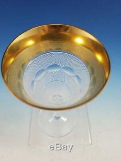 Never Used Moser Splendid Gold Crystal Glass Red Wine Goblet 7 3/4