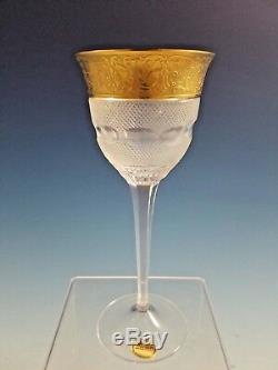 Never Used Moser Splendid Gold Crystal Glass Wine Hock Goblet 7 1/2