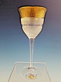 Never Used Moser Splendid Gold Crystal Glass Wine Hock Goblet 7 1/2