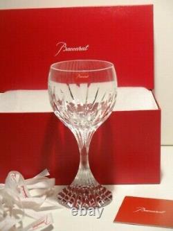 New Baccarat Crystal Massena Water Wine Glass 7 Signed In Box