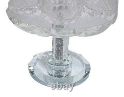 New Crystal 24% Wine Fountain Kiddush&6 cup Judaica israel W-Glass Chips Shabbat