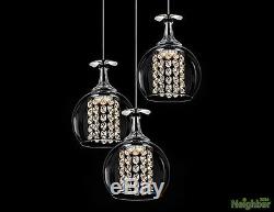 New Crystal Wine glasses Chandelier Ceiling Lights Pendant Lamp LED Lighting