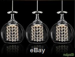 New Crystal Wine glasses Chandelier Ceiling Lights Pendant Lamp LED Lighting