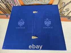 New FABERGE LAUSANNE CORDIAL CRYSTAL GLASSES SET 5 wine champagne colored box