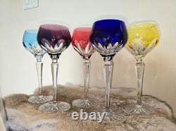 New FABERGE LAUSANNE CORDIAL CRYSTAL GLASSES SET 5 wine champagne colored box