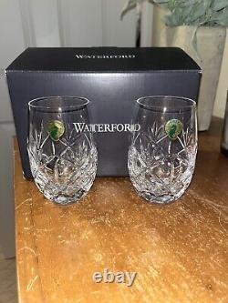 New In Box Waterford Huntley Stemless White Wine Glasses Set Of 2